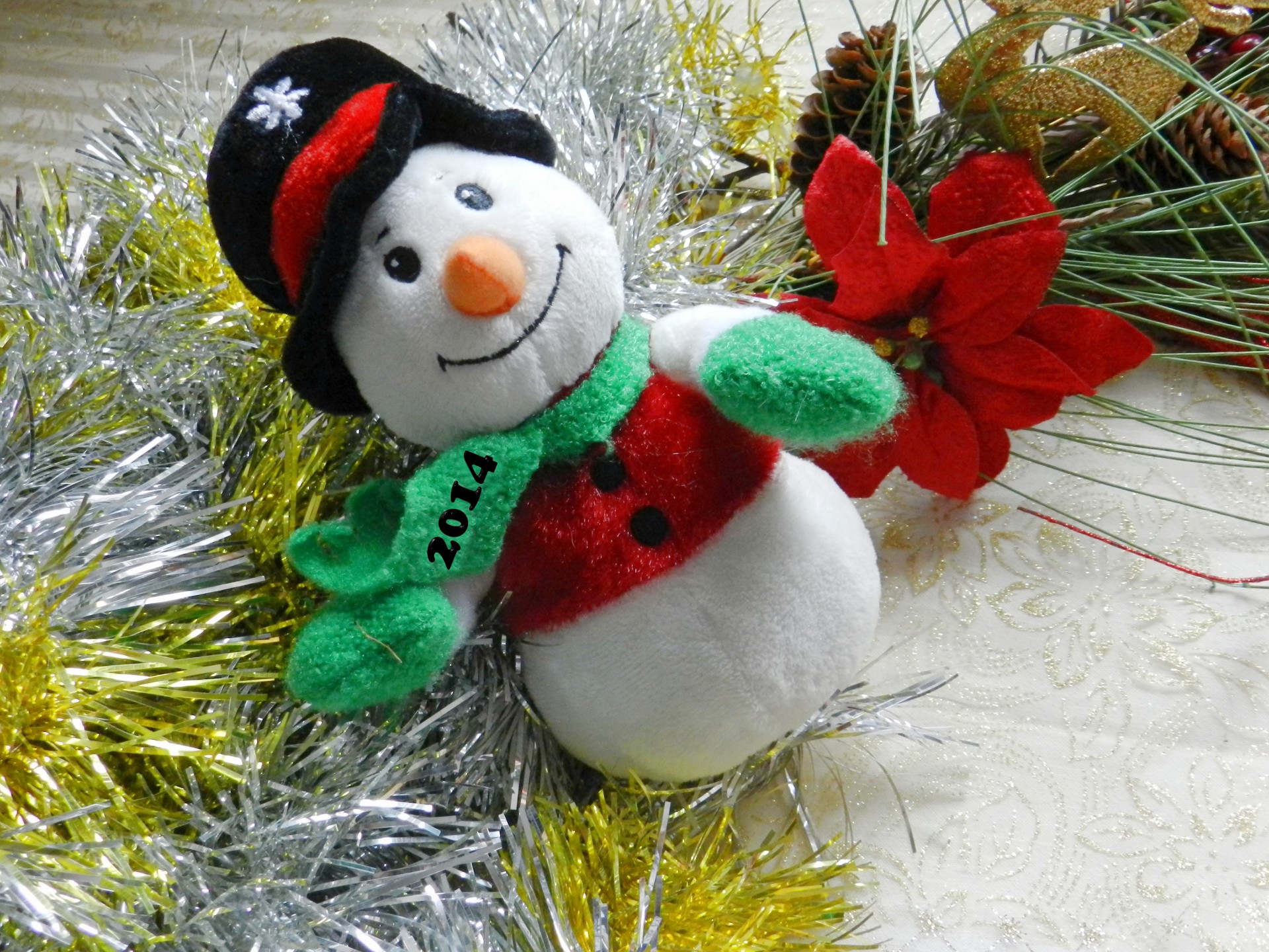 christmas decor soft toy snowman free photo