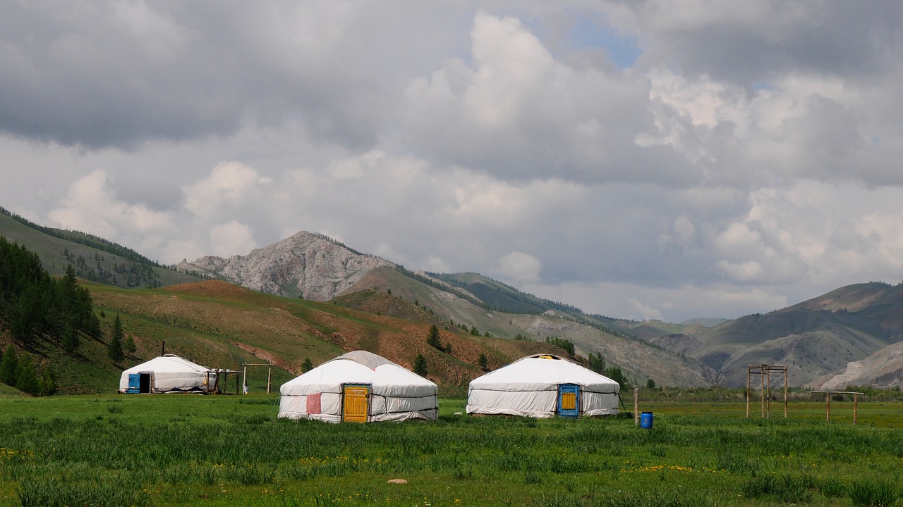 nomadic life yurts landscape free photo