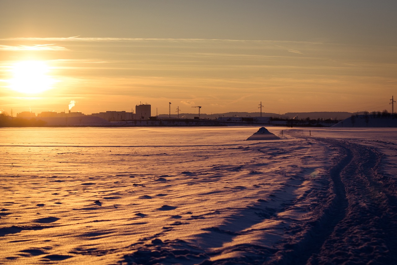 evening winter sunset free photo