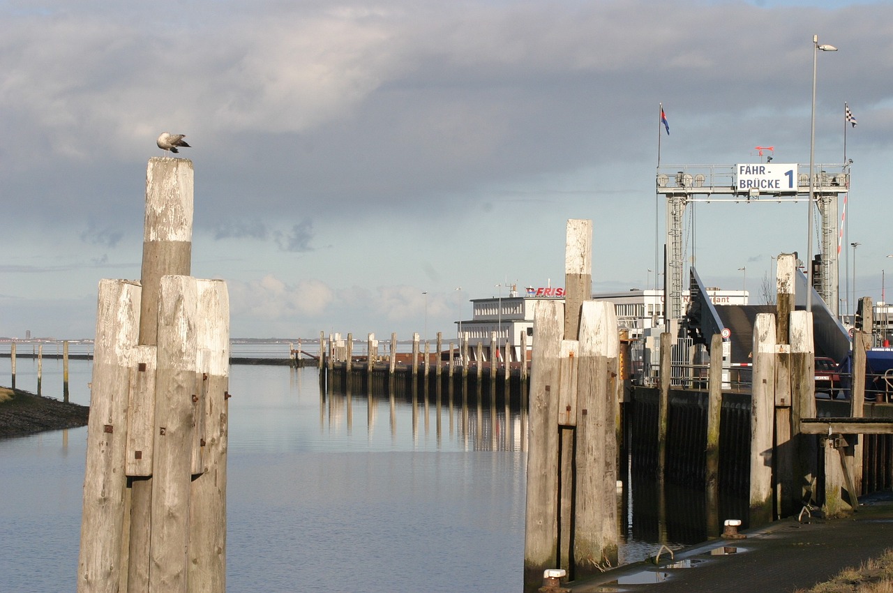 norderney port wooden planks free photo