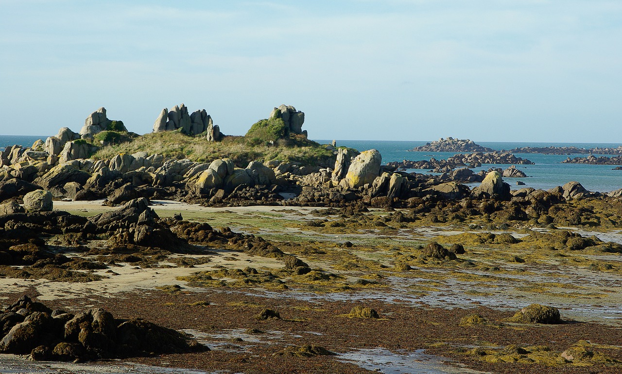 normandy chausey island granite free photo