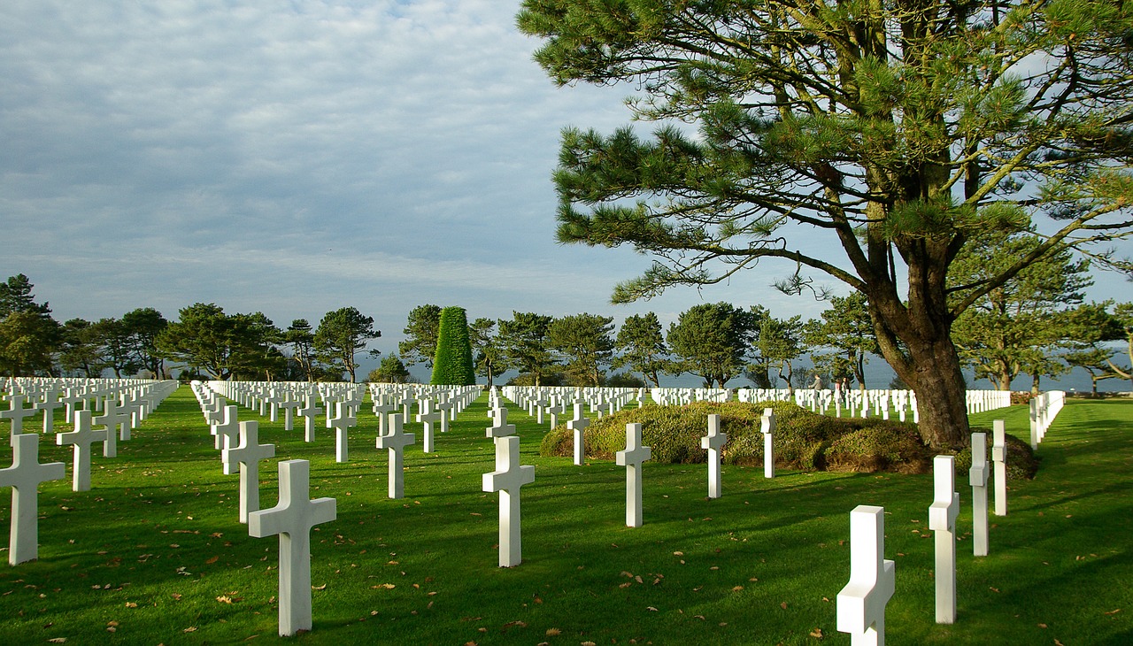 normandy american cemetery graves free photo
