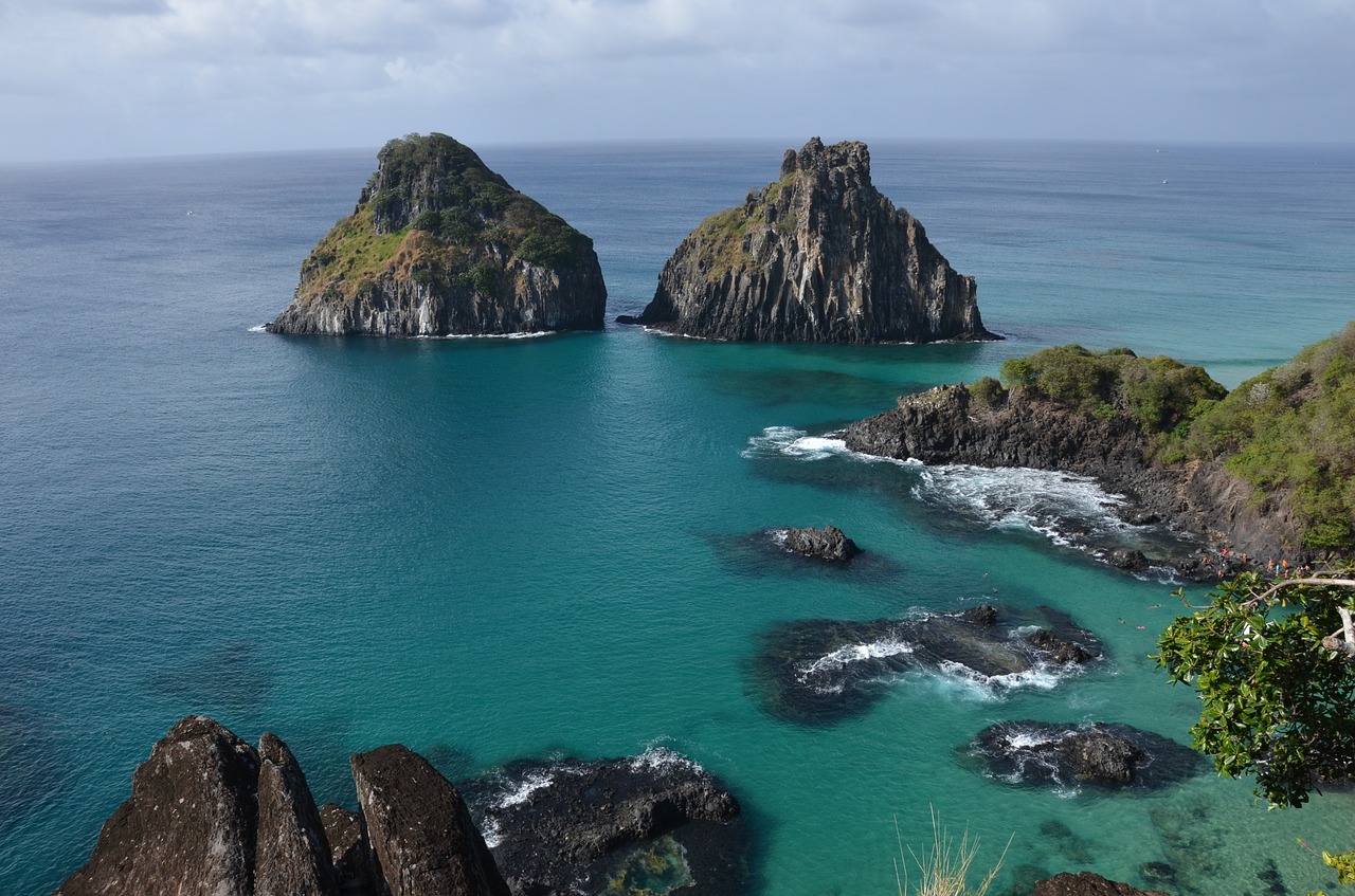 noronha sea green free photo