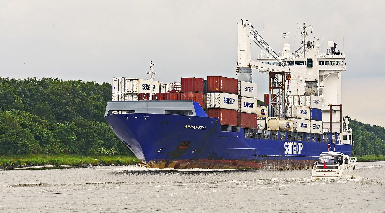 north america container freighter powerboat free photo