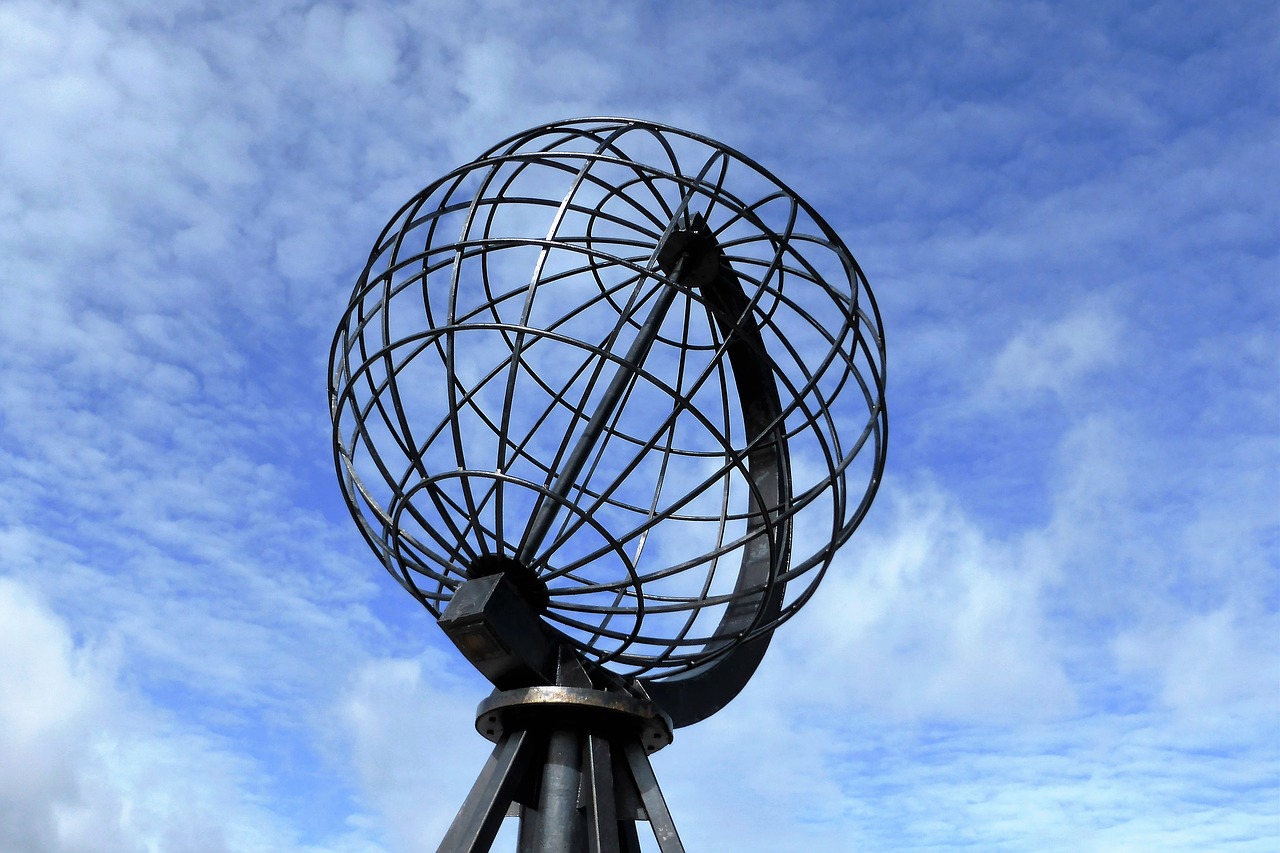 north cape globe monument free photo