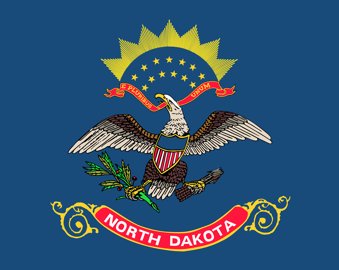 north dakota flag state free photo