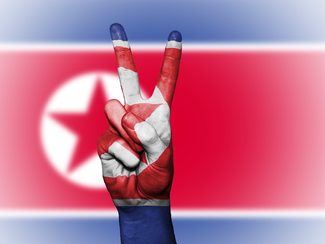 north korea peace hand free photo