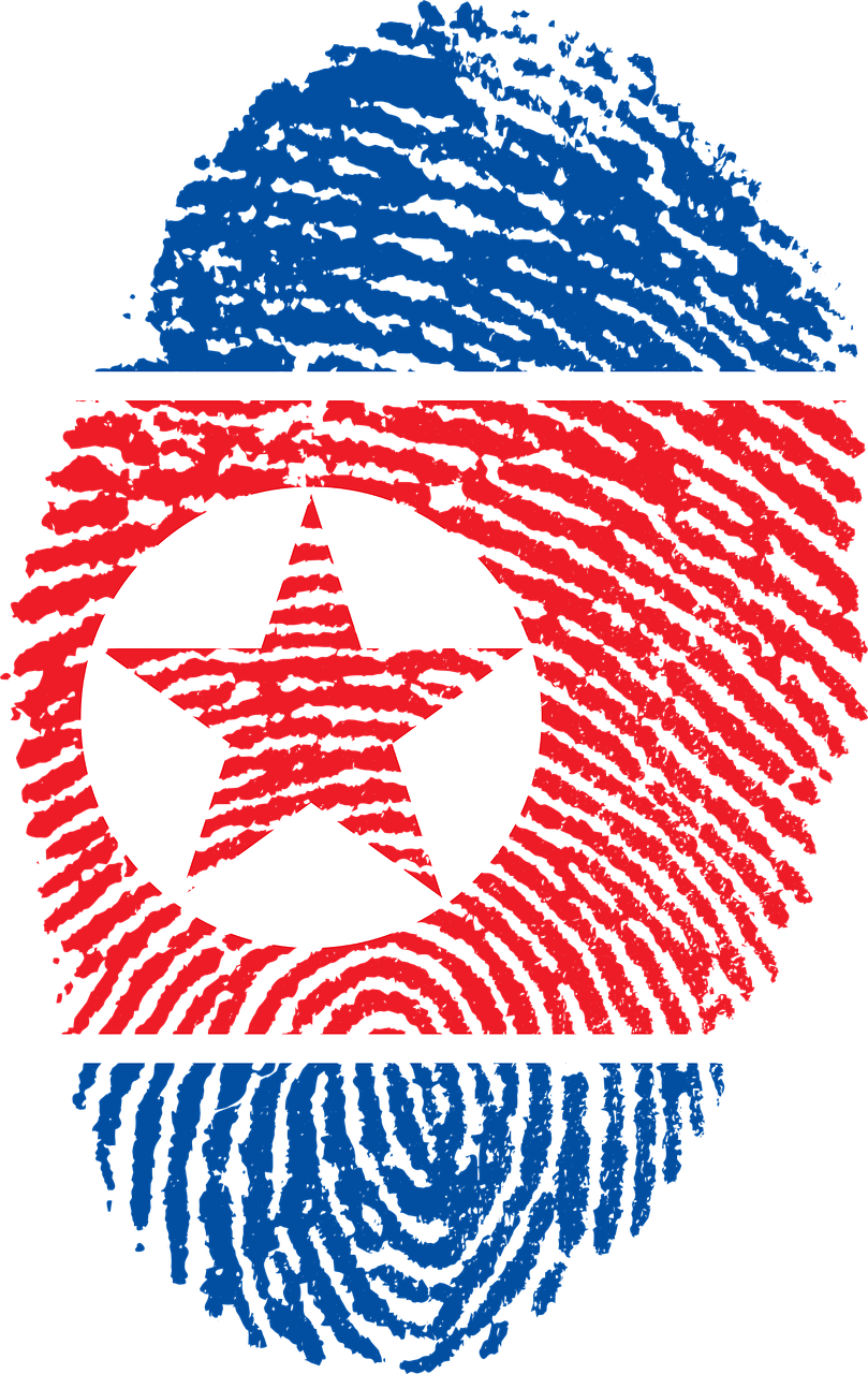 north korea flag fingerprint free photo