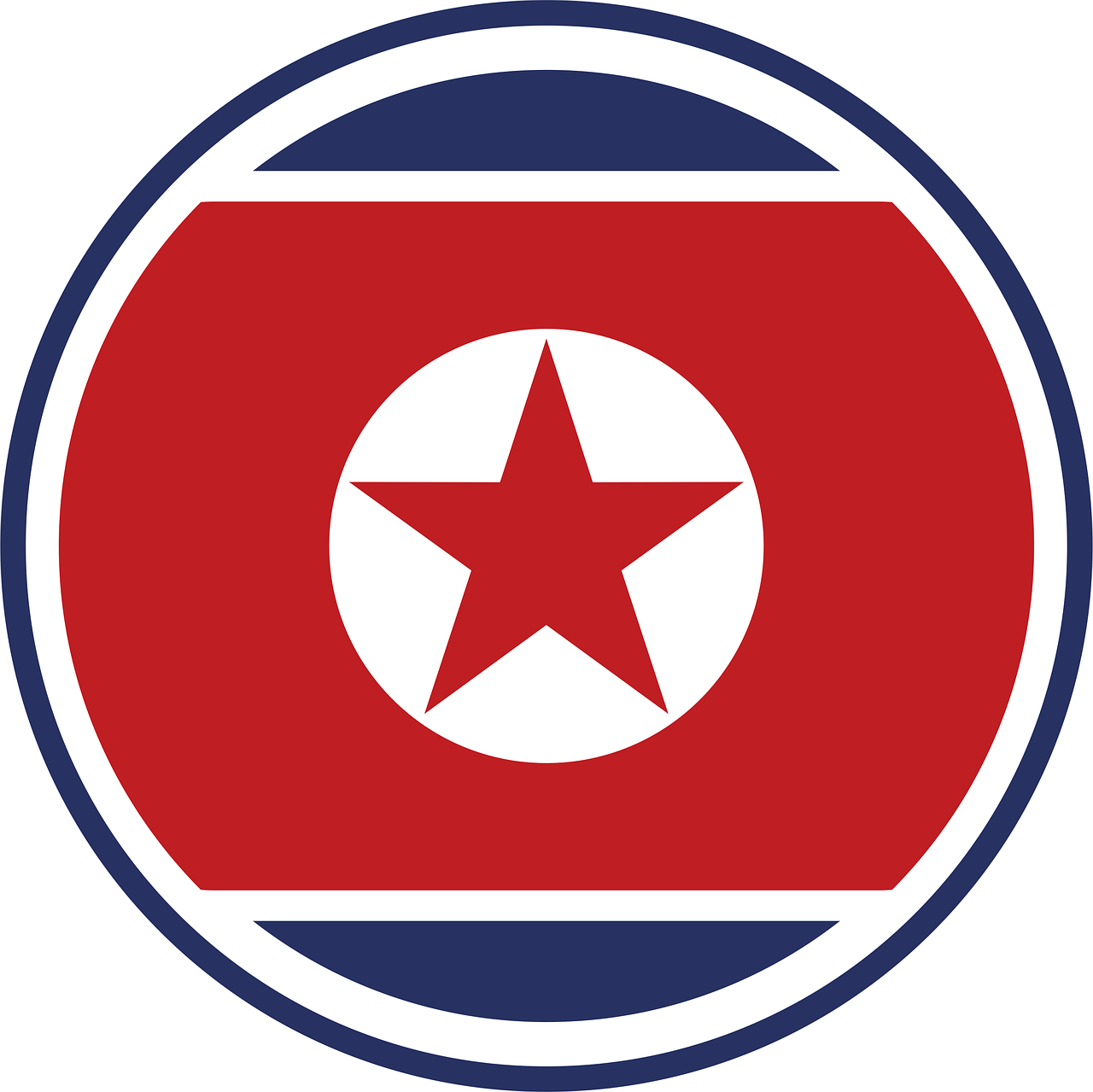north korean flag symbol circle free photo