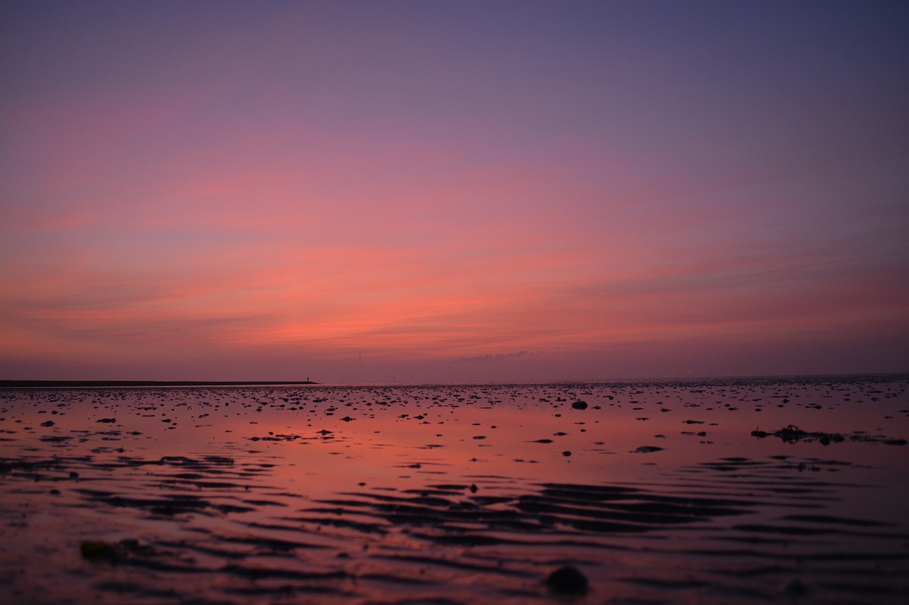 north sea watts blue hour free photo