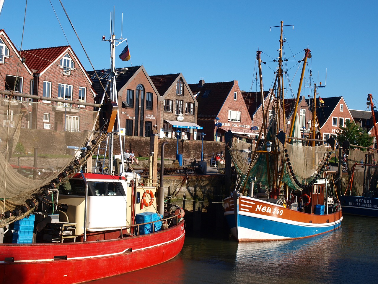 north sea homes boats free photo