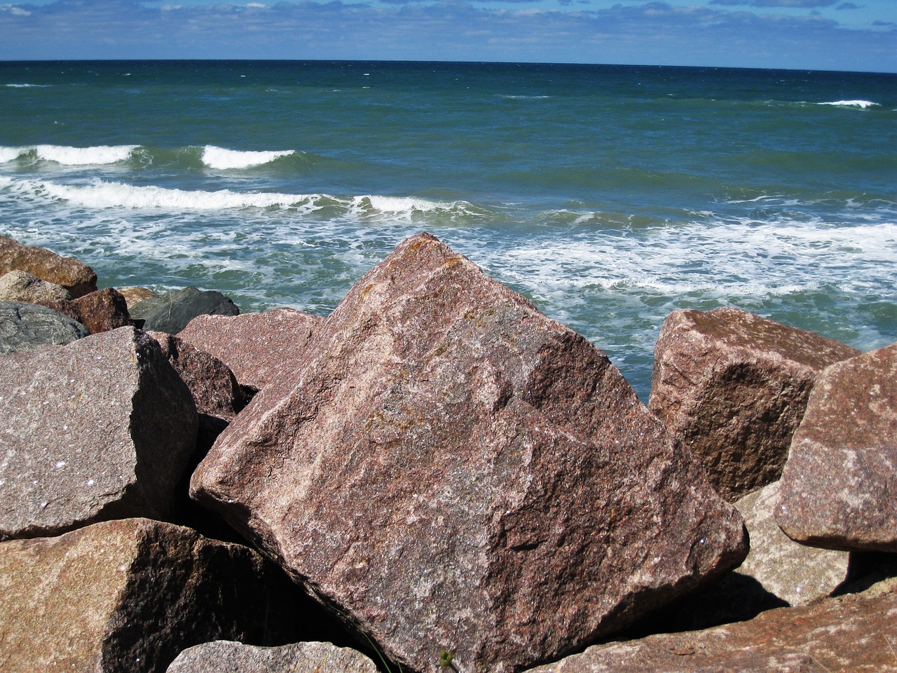 north sea denmark large stone free photo