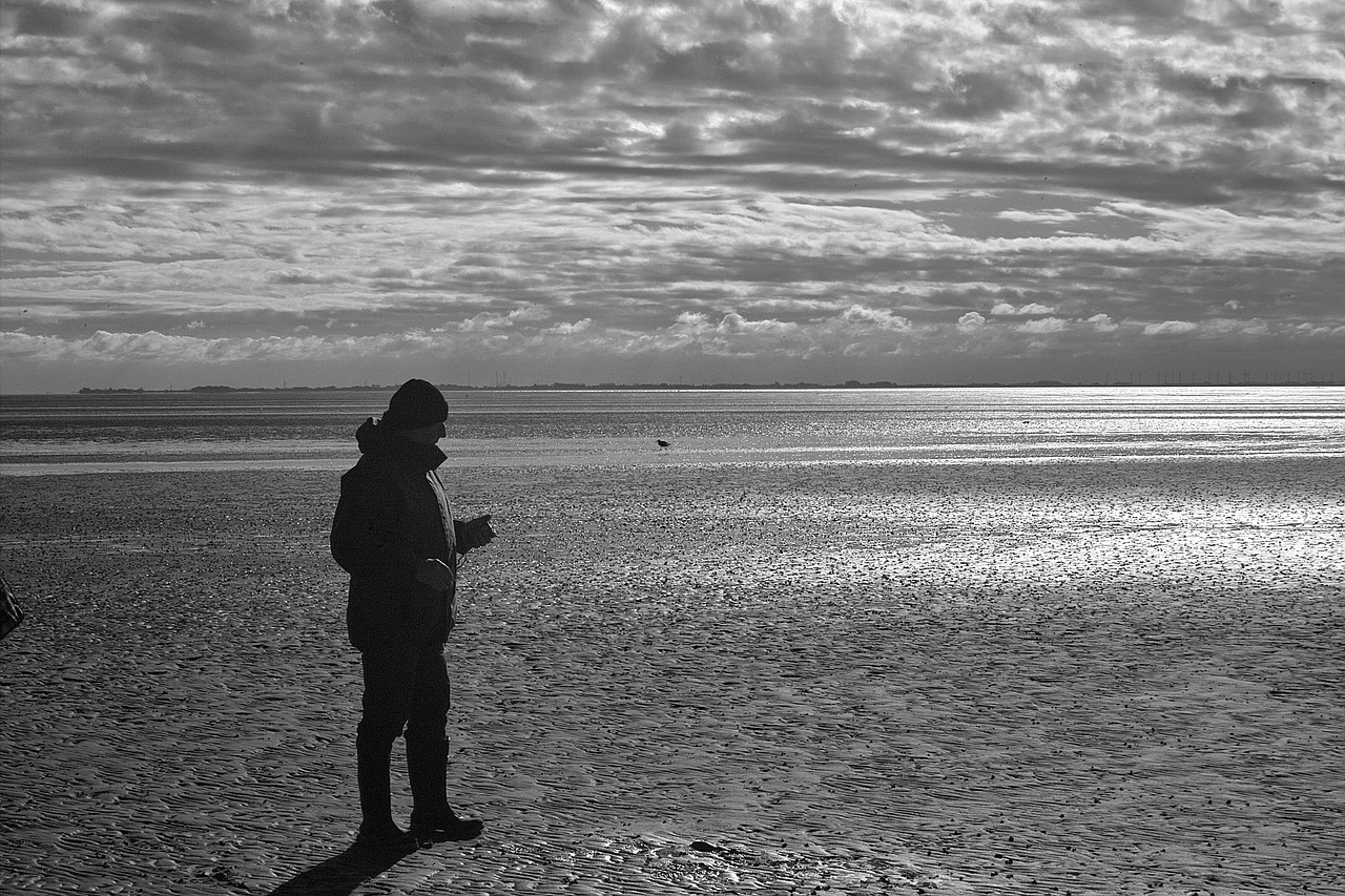 north sea watts black and white free photo