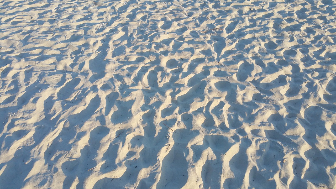 north sea silver beach footprints free photo