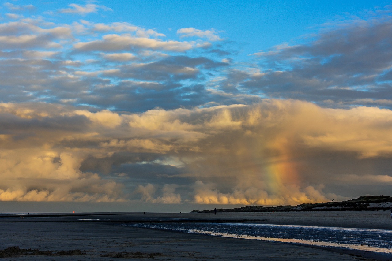 north sea natural spectacle rainbow free photo