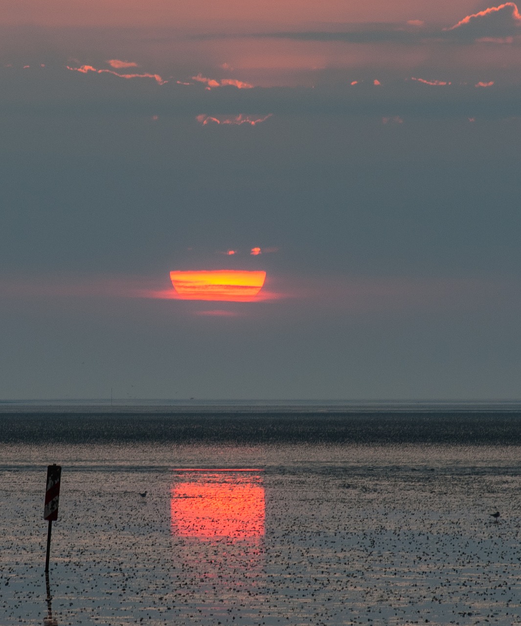 north sea ebb sunset free photo