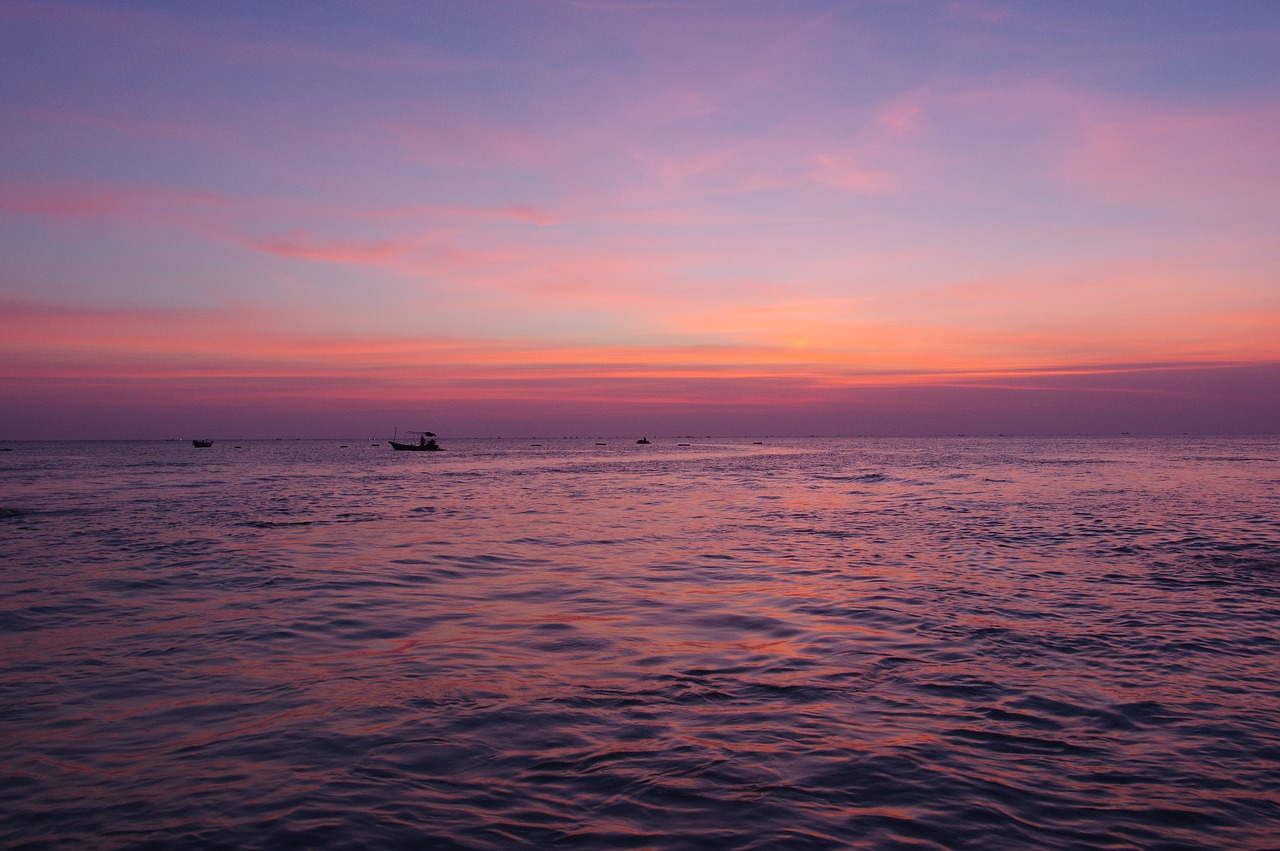 north sea weizhou island sunset free photo