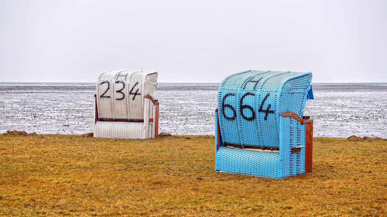 north sea beach chair nature free photo