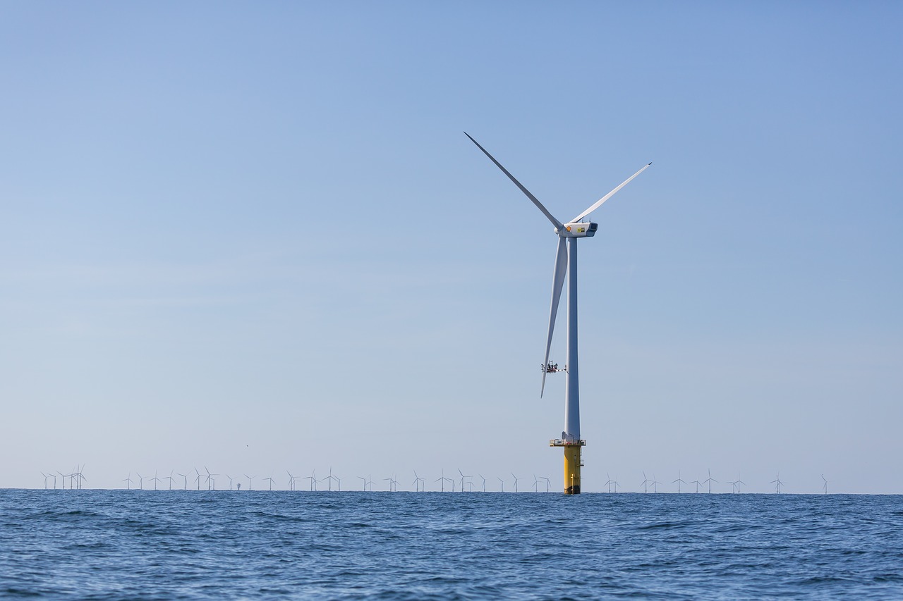 north sea  wind mill  sea free photo