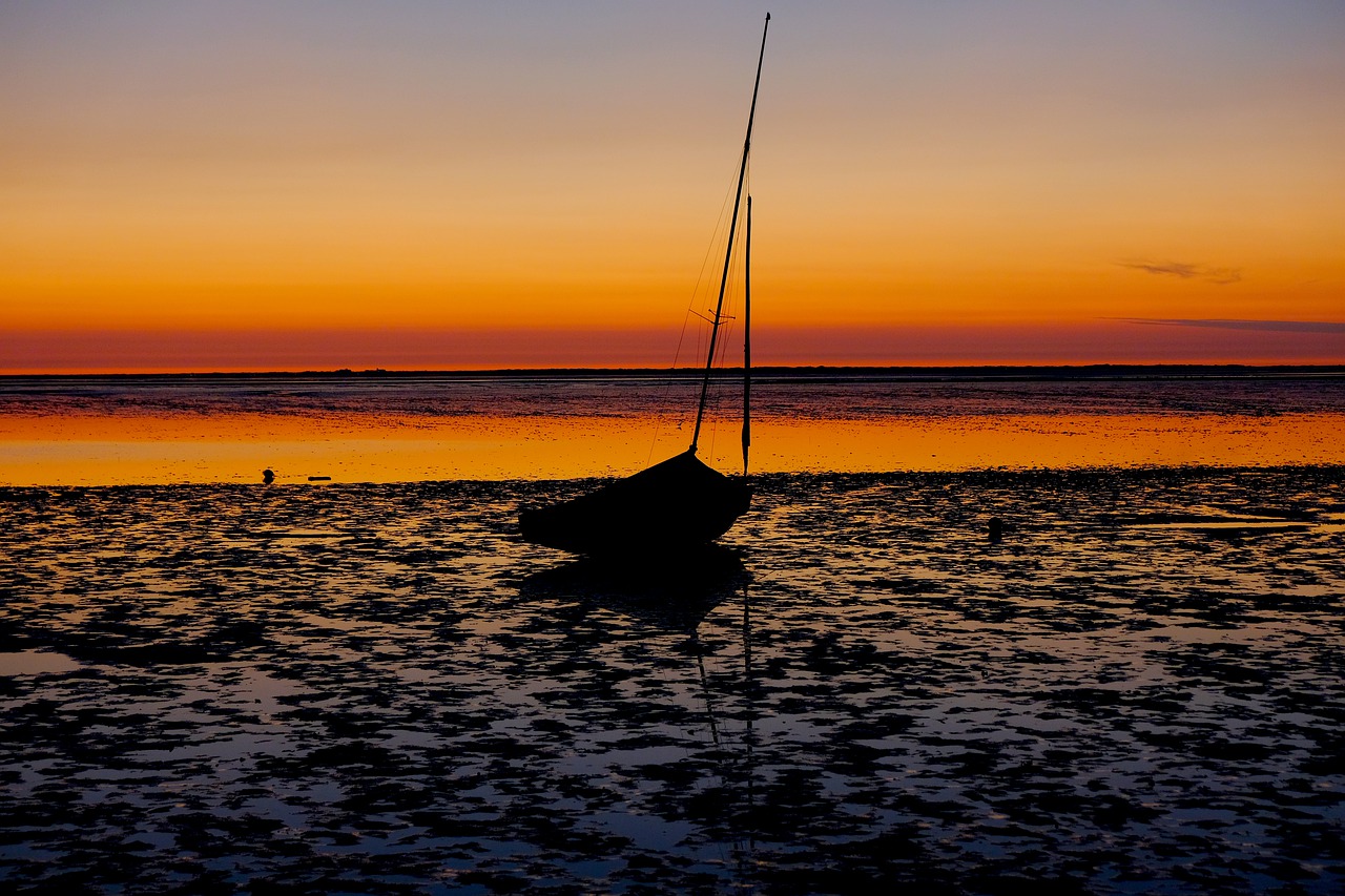 north sea  ebb  abendstimmung free photo