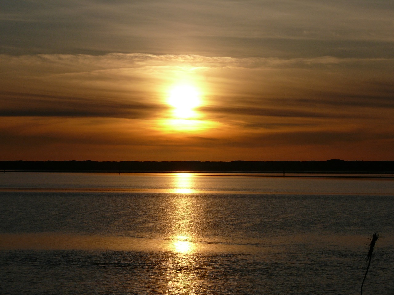 north sea sunset sea free photo