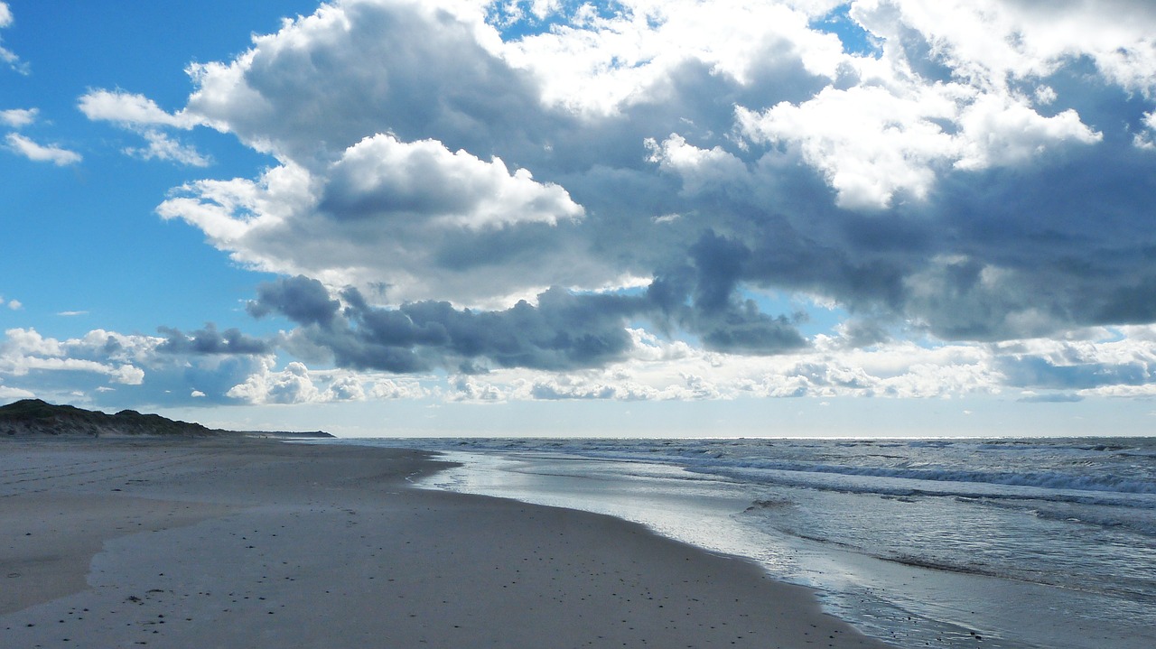 north sea sand sky free photo