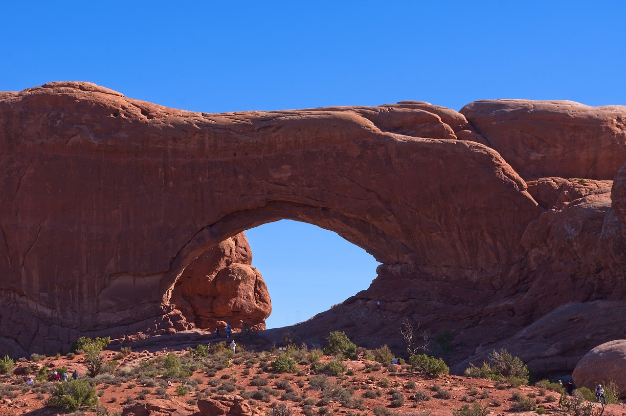 north window  arch  arches national park free photo