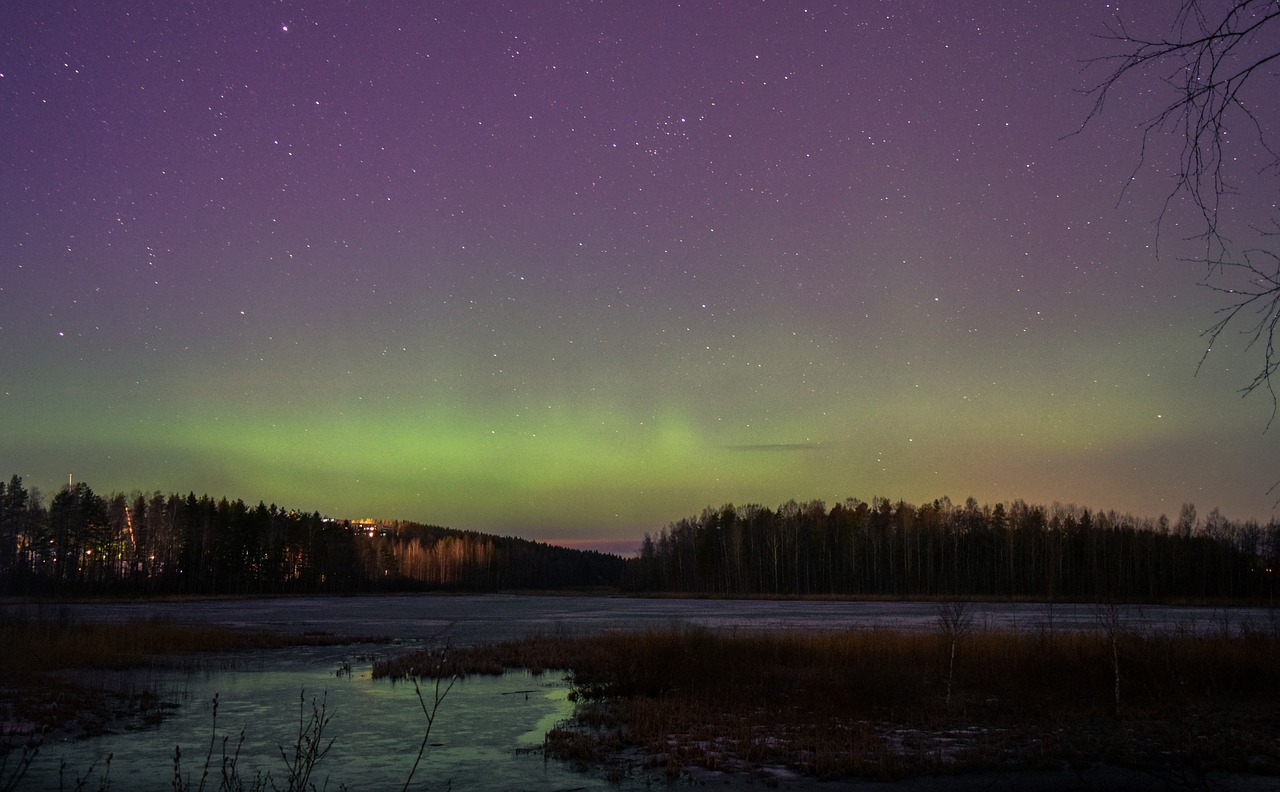 norther lights finland aurora free photo