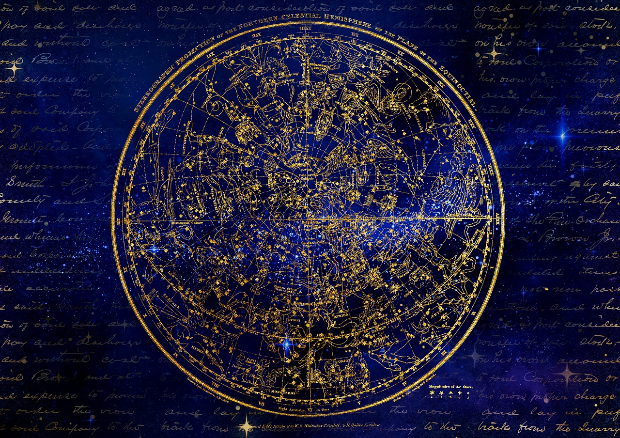 northern hemisphere  constellations  antique free photo