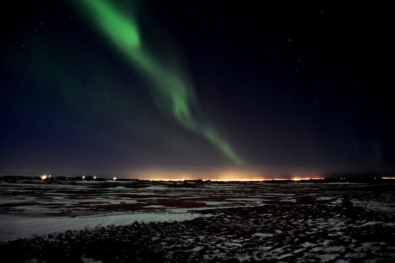 northern lights iceland light phenomenon free photo