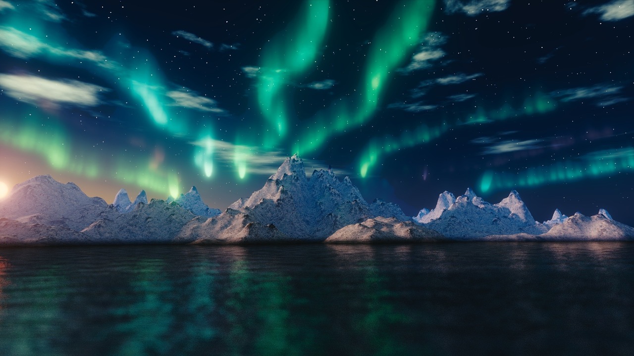 northern lights aurora borealis blender free photo