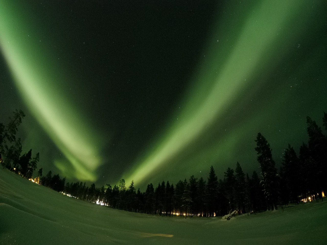 northern lights aurora borealis lapland free photo