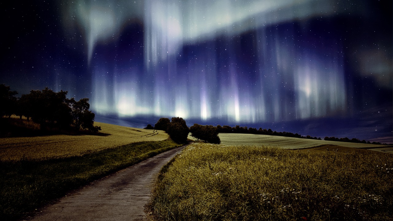 northern lights landscape aurora free photo