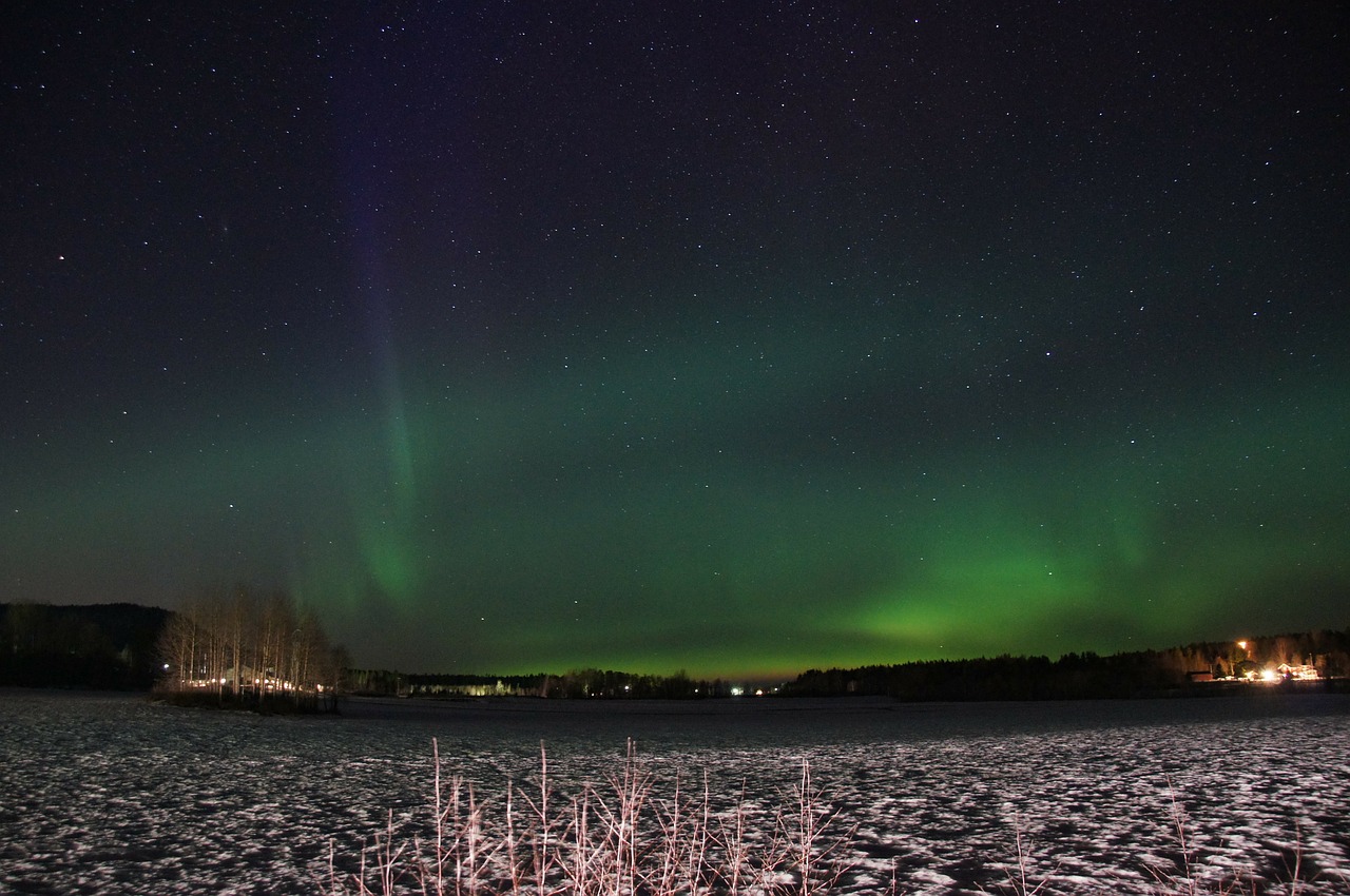 northern lights sweden lapland free photo