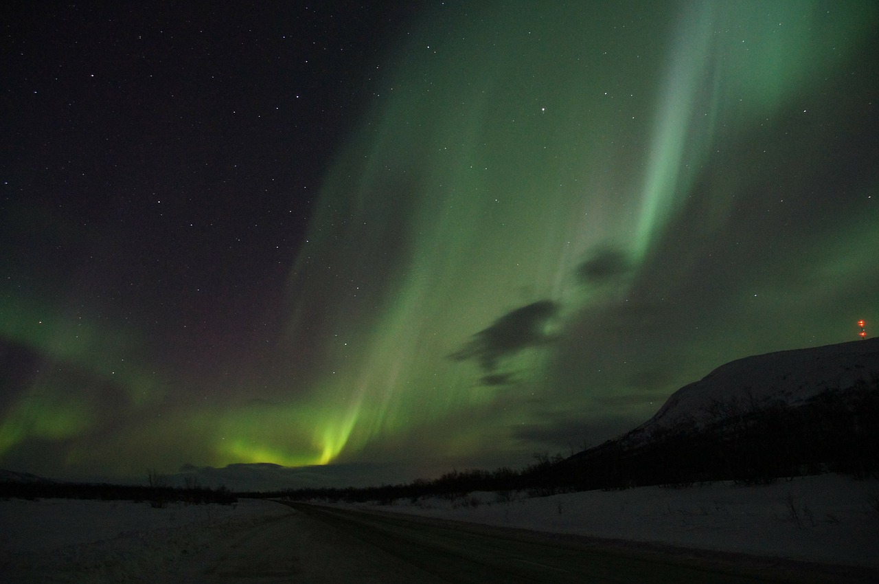 northern lights sweden lapland free photo