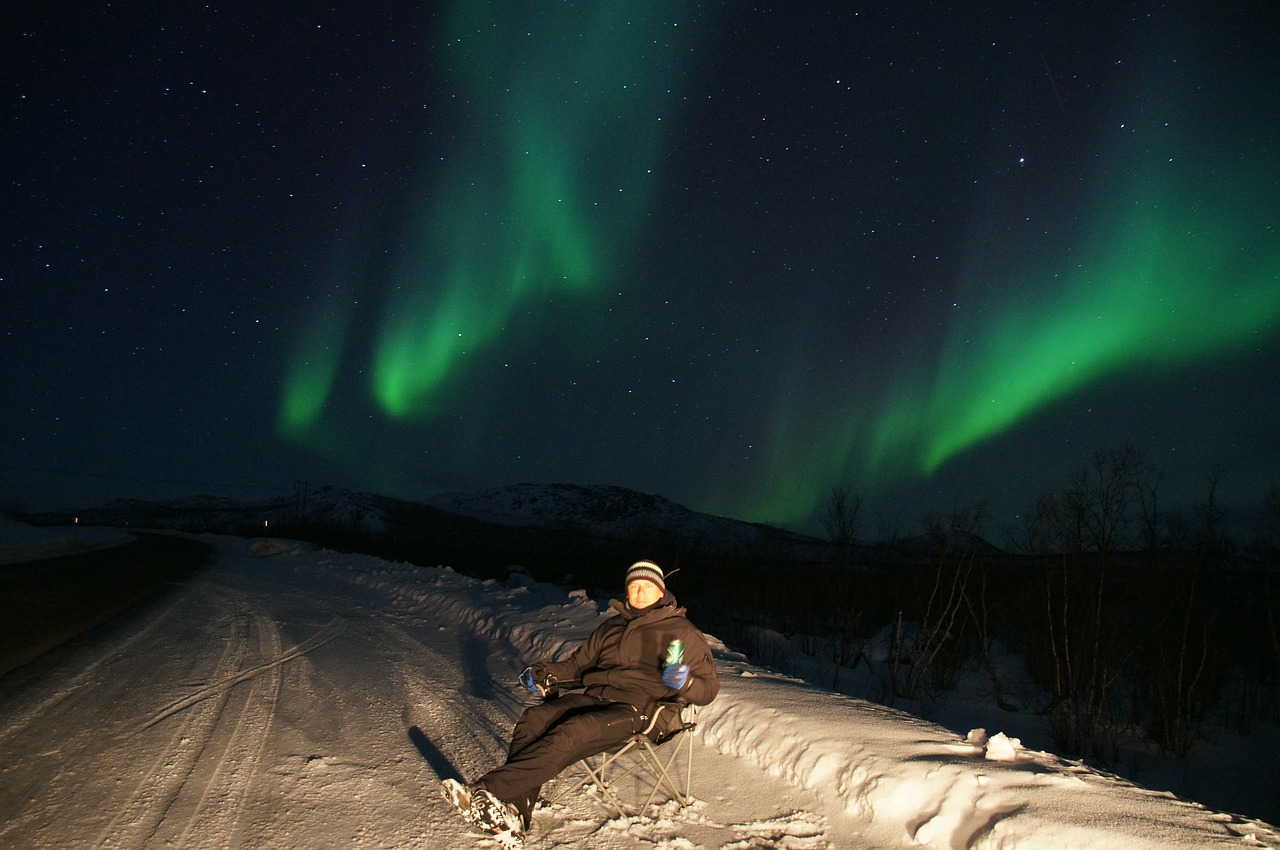 northern lights aurora borealis green free photo