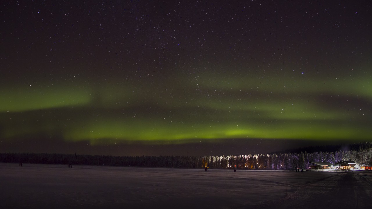northern lights finland lapland free photo