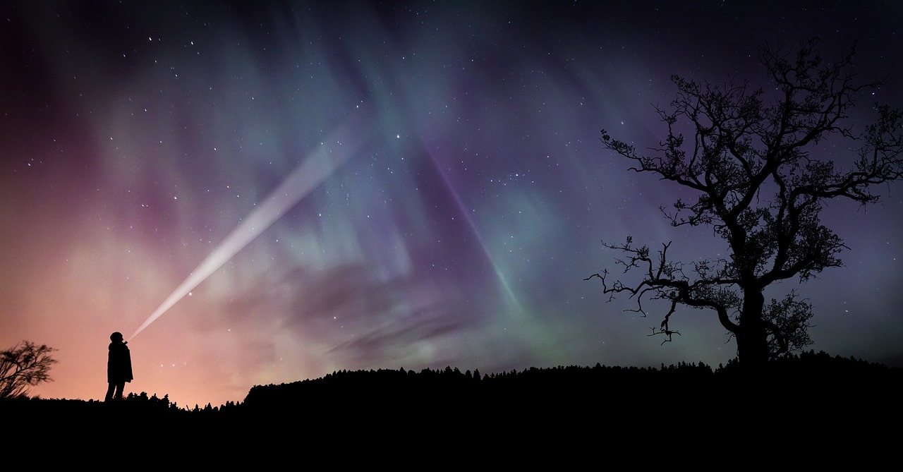 northern lights  stars  sky free photo