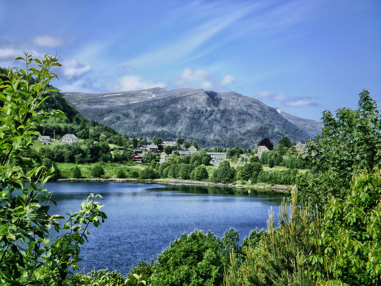 norway mountains forest free photo