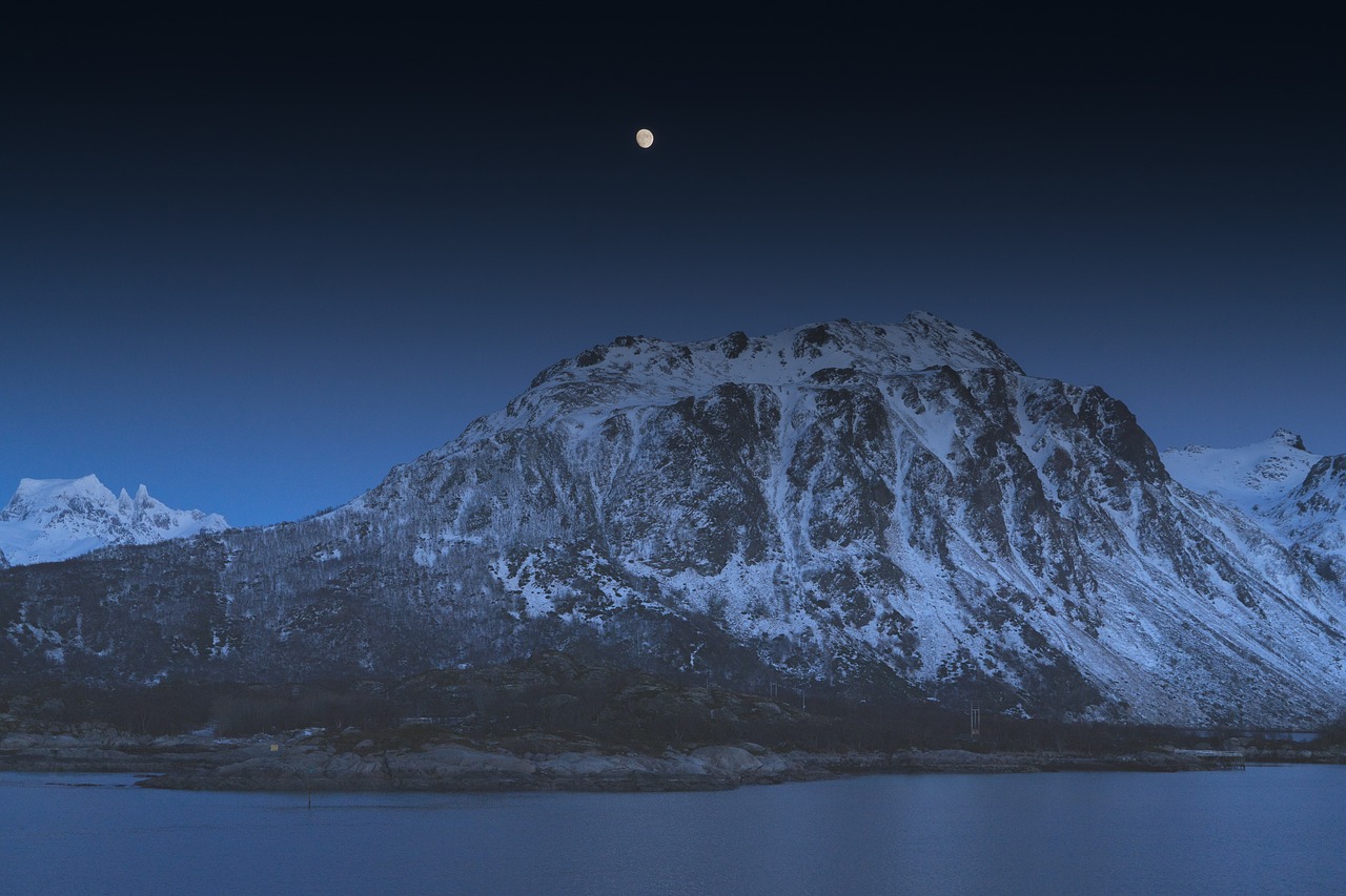 norway night moon free photo