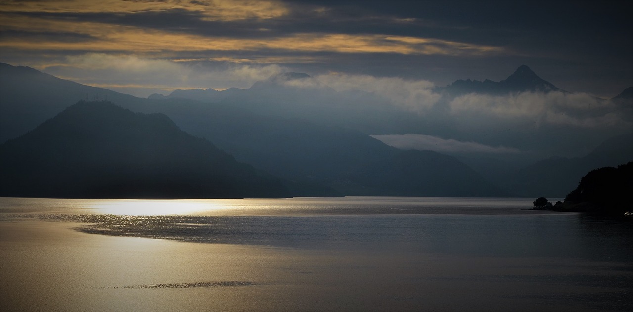 norway fjord night free photo