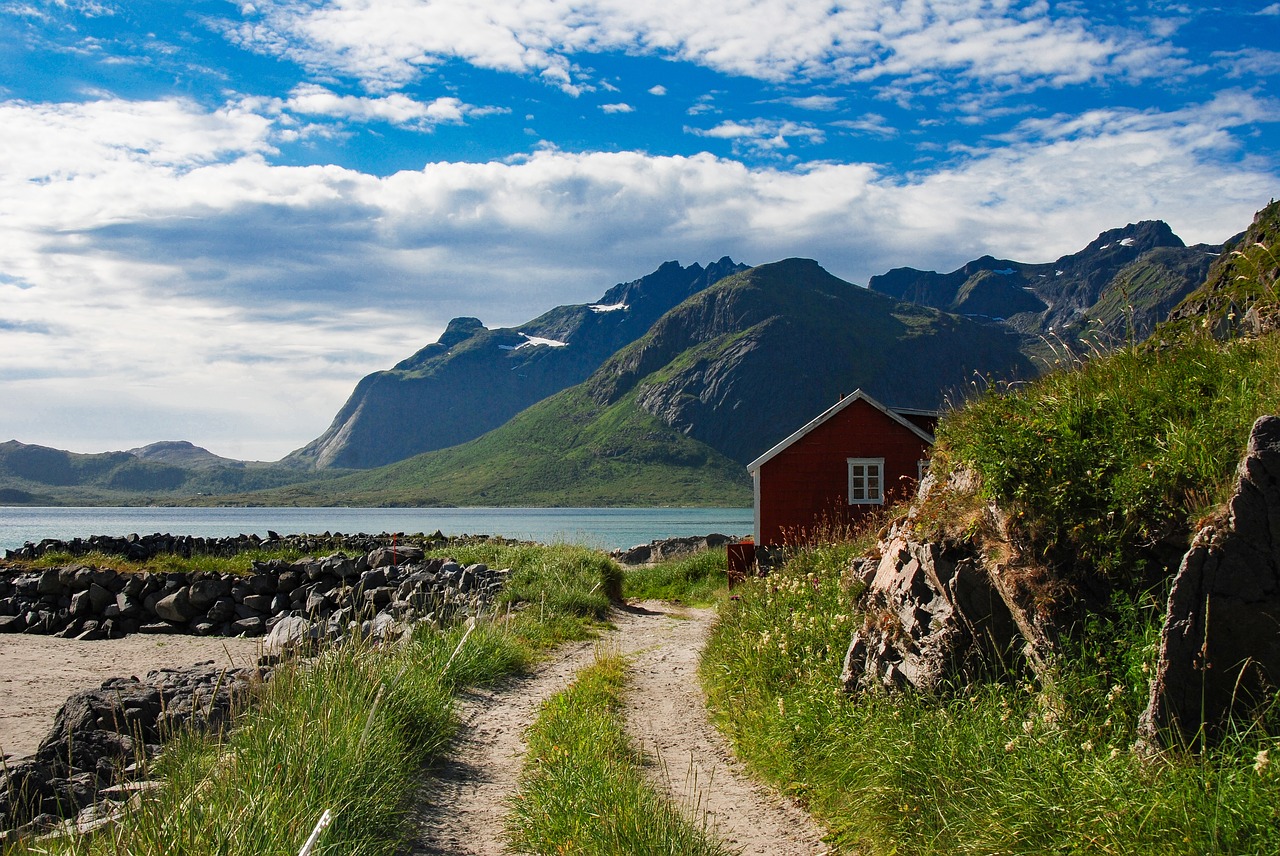 Норвегия природа домики у моря