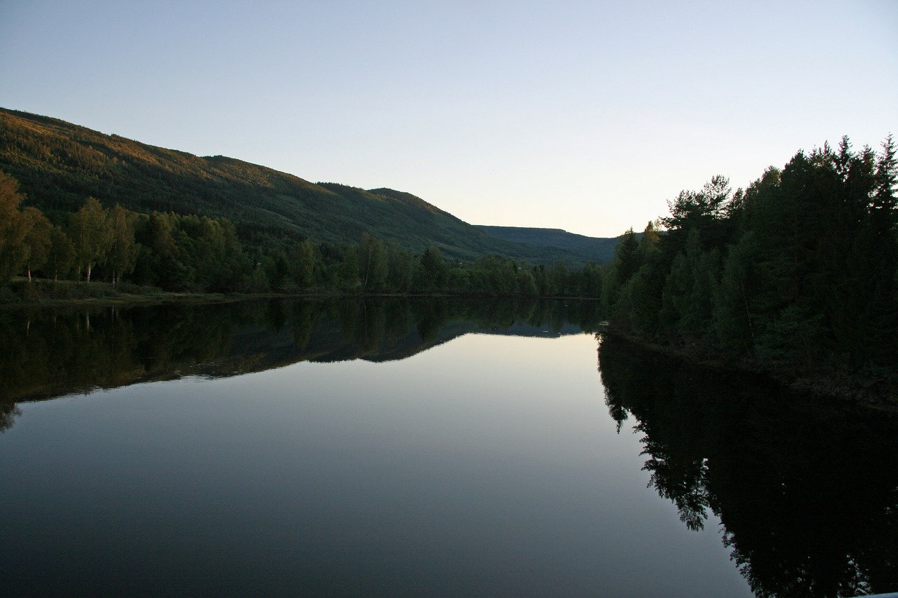 norway evening mirror free photo