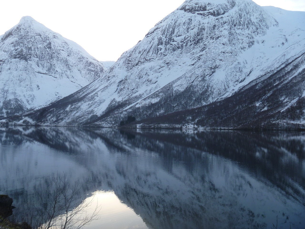 norway  winter  reflection free photo