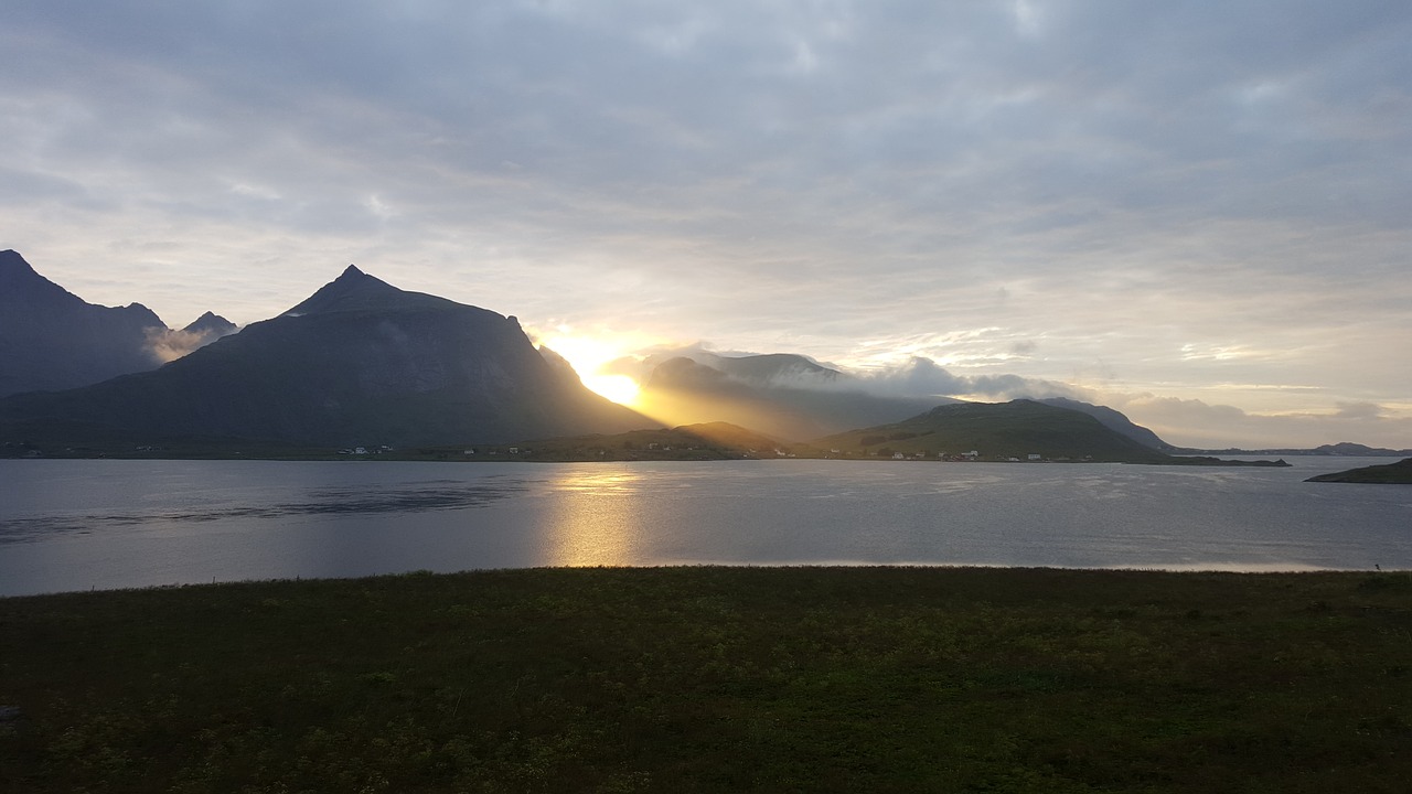 norway  sunset  landscape free photo