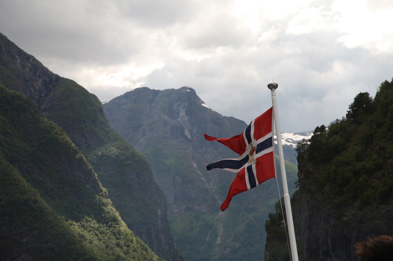 norway the national flag fjord free photo