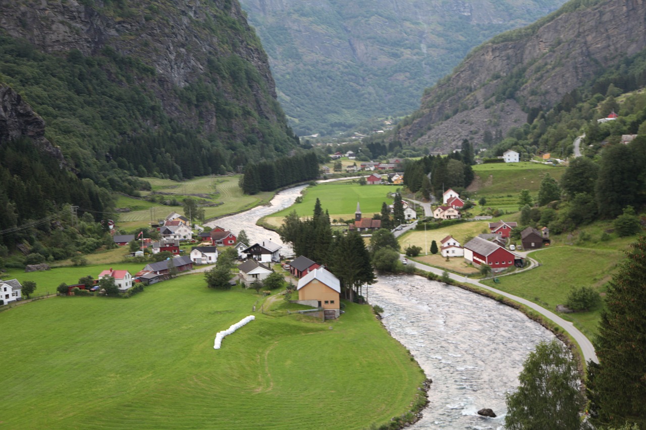 norway fjord village free photo