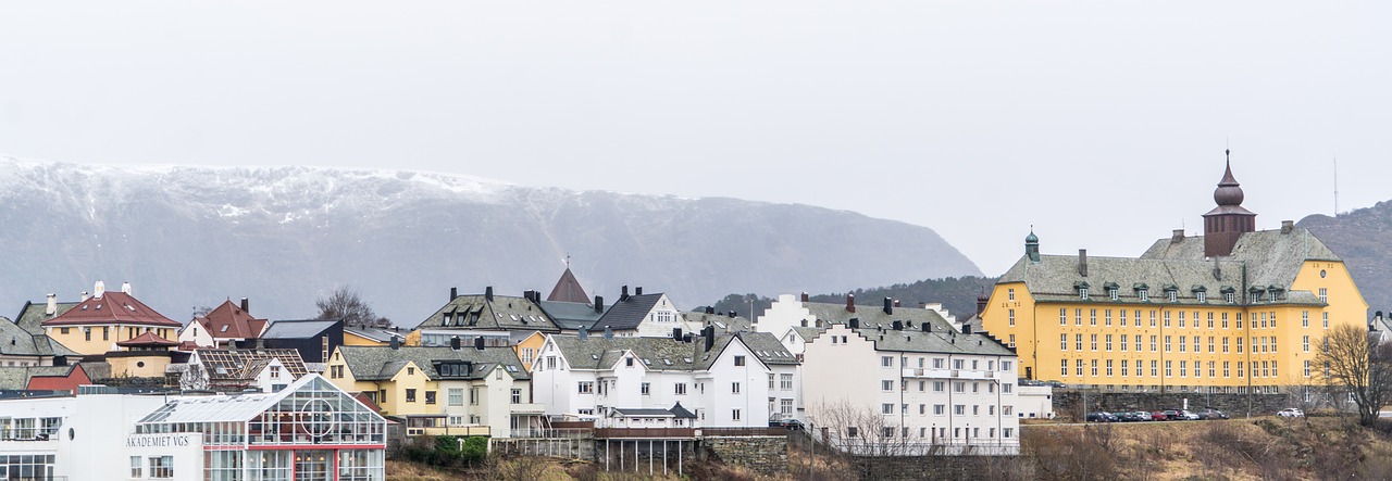 norway coast alesund mountains free photo