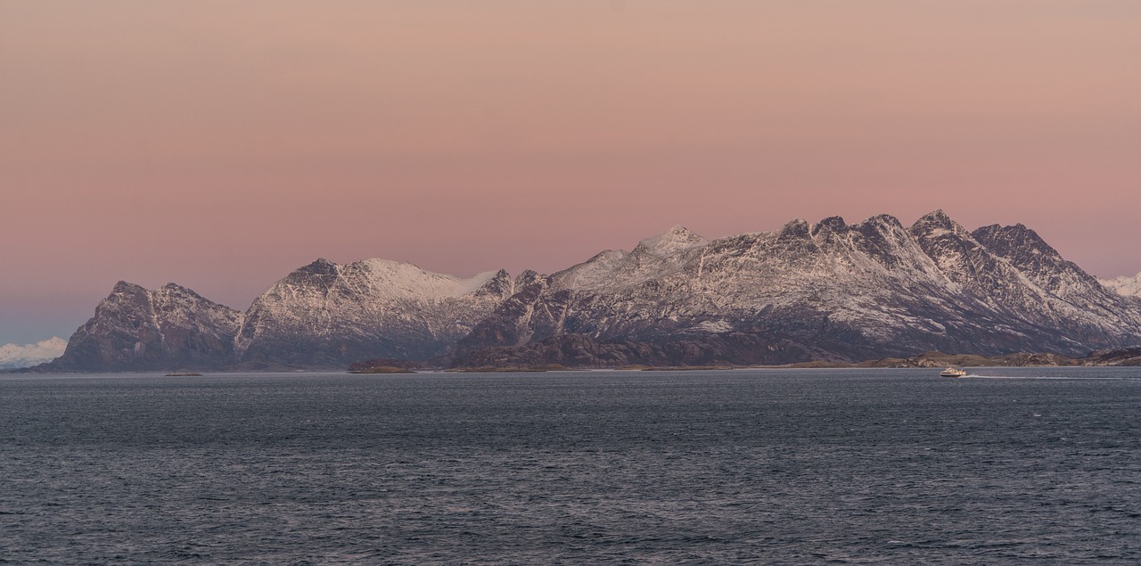 norway coast sunset fjord free photo