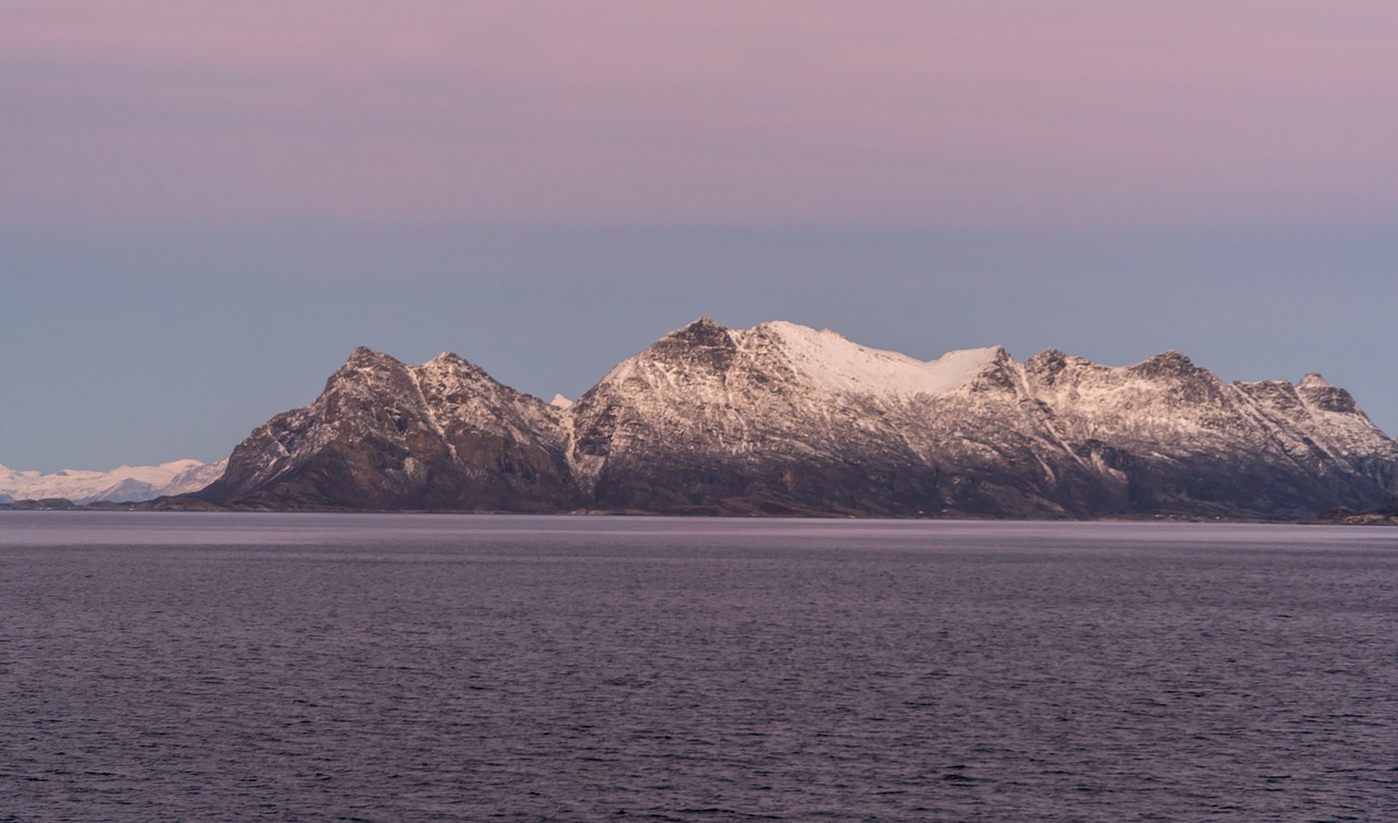 norway coast sunset fjord free photo